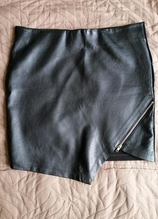 Стильная кожаная юбка карандаш7 фото