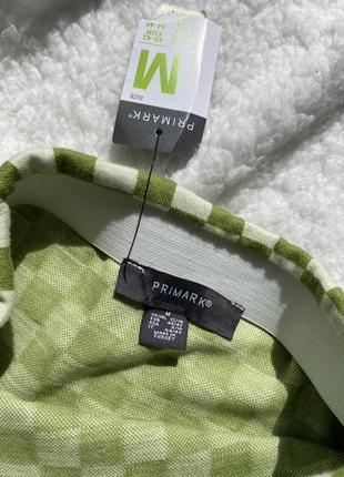 Primark актуальная мини юбка с разрезом в клетку трендовая юбка3 фото