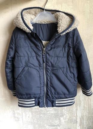 Куртка курточка бомбер на меху меховушка 12-18 мес