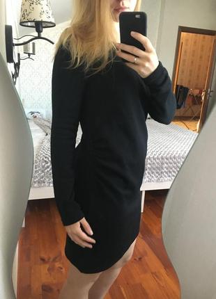 Ликвидация состава! черное платье теплое на флисе для беременных2 фото