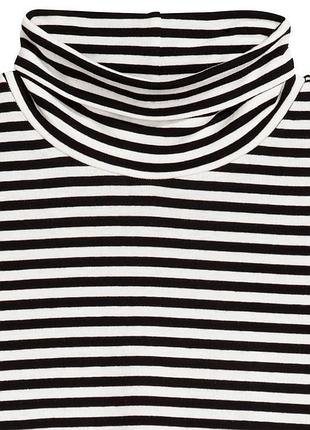 Базова,чорно-біла водолазка в смужку,гольф,віскоза h&m3 фото
