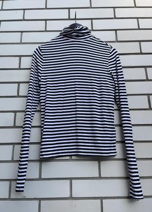 Базова,чорно-біла водолазка в смужку,гольф,віскоза h&m7 фото