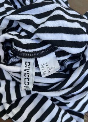 Базова,чорно-біла водолазка в смужку,гольф,віскоза h&m8 фото