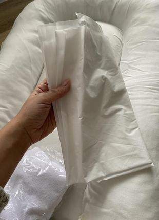 Кокон oh my kids с кокосовым матрасом белый для новорожденного