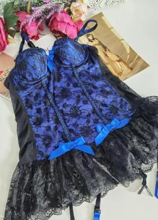 Брендовый кружевной пеньюар babydoll размера m