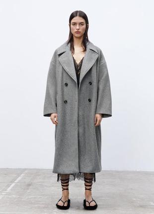 Мягкое пальто оверсайз zara