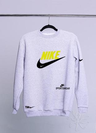 Кофта мужская зимняя на флисе nike черный | свитшот мужской трехнитка с начесом толстовка найк4 фото