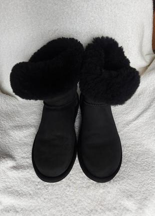 Угги сапоги ugg 1016226 39p черные кожа овчина оригинал