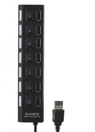 Разветвитель переходник usb хаб speedlink 220в черный многофункциональный 7 портов с выключателями зарядное устройство мюс шнуров