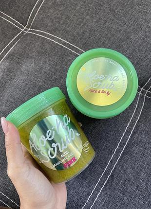 Скраб для обличчя і тіла victoria's secret pink aloe-ha scrub