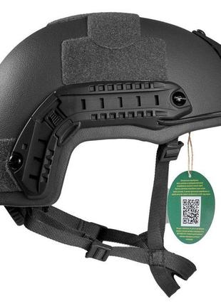 Тактический шлем каска военный  fast iiia от global ballistics черный с улучшенными вставками баллистический5 фото