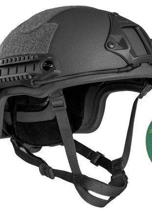 Тактический шлем каска военный  fast iiia от global ballistics черный с улучшенными вставками баллистический3 фото