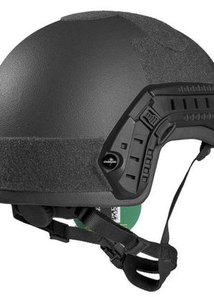 Тактический шлем каска военный  fast iiia от global ballistics черный с улучшенными вставками баллистический6 фото
