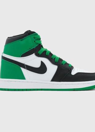 Air jordan high green white