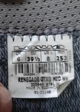 Ботинки lowa renegade gore- tex размер 39,5, 25,5см по стельке4 фото