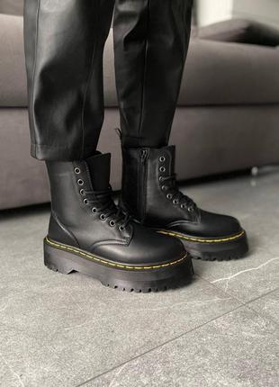 Черевики dr martens jadon black без хутра ботинки