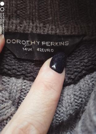 Женский теплый серый свитер в полоску dorothy  perkins p14(48-50)6 фото