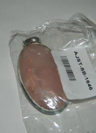 Кулон розовый кварц, стерлинговое серебро 9252 фото