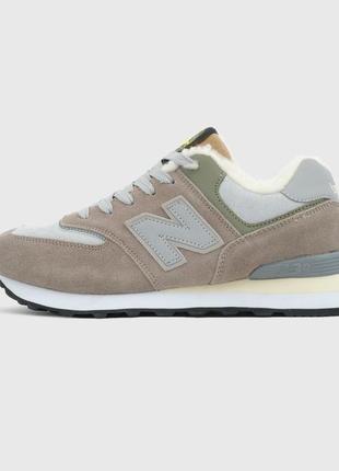 Круті кросівки new balance 574 stone island хутро5 фото