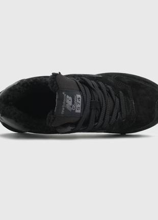 Круті кросівки new balance 574 black fur хутро2 фото