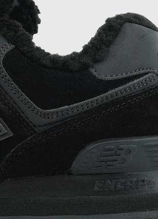 Круті кросівки new balance 574 black fur хутро5 фото