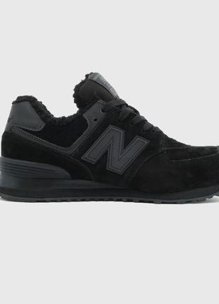 Круті кросівки new balance 574 black fur хутро8 фото