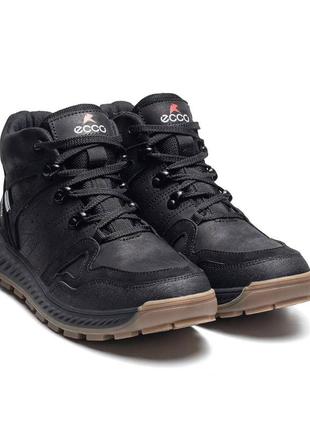 Мужские зимние кожаные кроссовки э-series clasic black4 фото