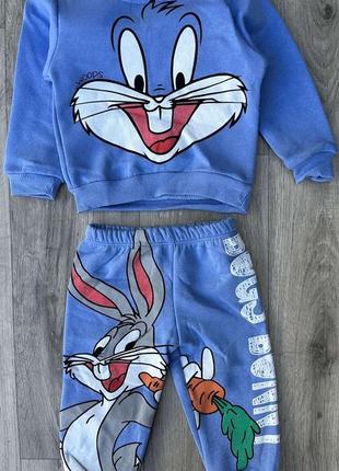 Теплый костюм трехнитка на флисе bugs bunny