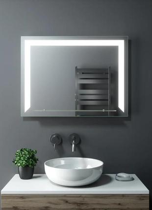 Зеркало с подсветкой led и полкой в ванную комнату decorled zsd-035 (800*600)2 фото