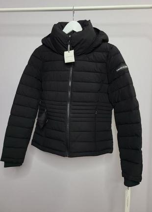 Куртка пуховик тёплая -15 короткая calvin klein чёрная оригинал s m4 фото
