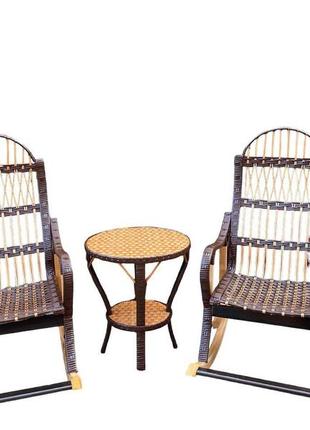 Мебель плетеная из лозы с круглым столом2 фото