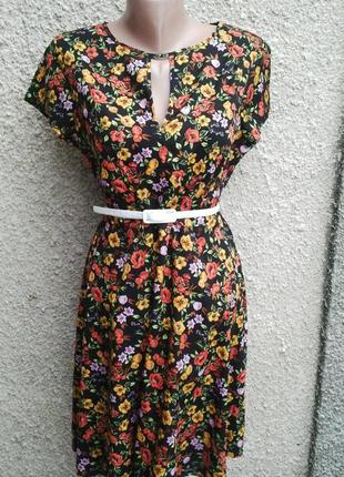 Легкое платье с замочком(застежкой)по спинке, в цветочный принт, new look1 фото