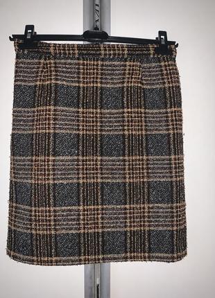 Женская винтажная твидовая юбка