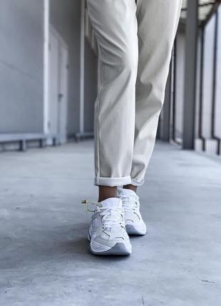 Кросівки жіночі білі з натуральної шкіри nike m2k monarch tekno white2 фото