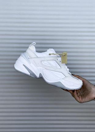 Кросівки жіночі білі з натуральної шкіри nike m2k monarch tekno white