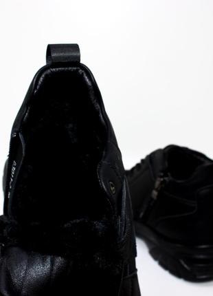 Зимові підліткові черевики з блискавкою та шнурівкою7 фото