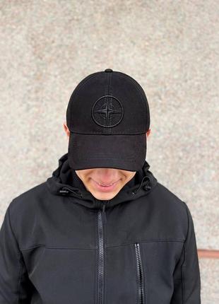 Кепка stone island чорна літня чоловіча жіноча  ⁇  бейсболка стон айленд спортивна (bon)