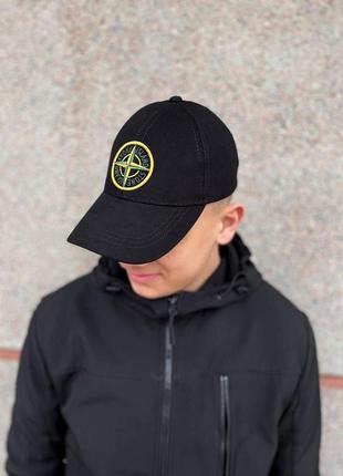 Кепка stone island черная летняя мужская женская | бейсболка стон айленд спортивная (bon)3 фото