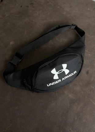 Бананка under armour черная мужская женская сумка на пояс андер армор (bon)4 фото