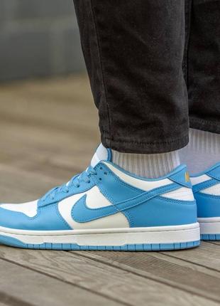 Мужские кроссовки nike sb dunk low синие с белым кожаные найк данк весенние осенние (bon)