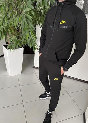 Мужской спортивный костюм nike tech черный найк теч весенний осенний (bon)