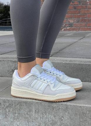 Жіночі кросівки adidas forum 84 low adv fy7998 бежеві шкіряні адіас форум весняні осінні (bon)