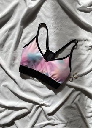 Розовый спортивный топ, лиф для спорта pink victoria’s secret ultimate