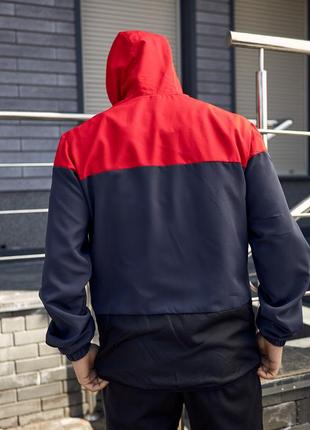 Мужская ветровка nike красная с серым спортивная легкая весенняя | мужская куртка найк черная (bon)9 фото