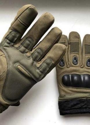 Зимові рукавиці флісові з кістками олива штурмові зимові рукавички фліс зсу армійські теплі рукавиці військові на флісі2 фото