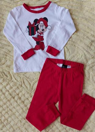 Новогодняя пижама из минные маус 3 года h&m