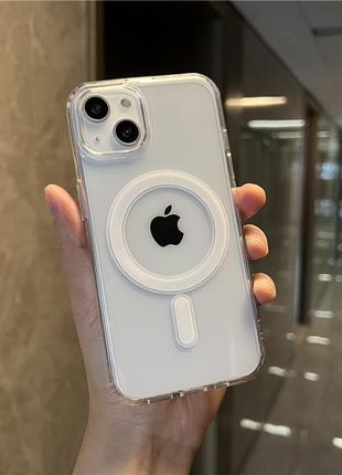 Чехол clear case with magsafe для iphone 11/13/14