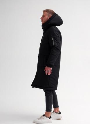 Мужская парка мужская, куртка на тенсулейте, удлиненная курточка пальто с капюшоном4 фото