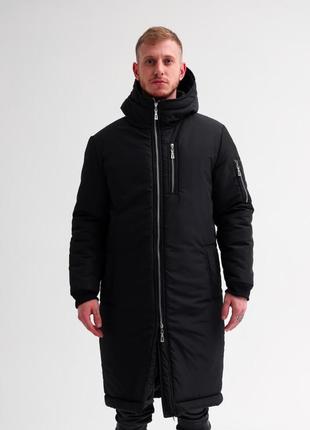 Мужская парка мужская, куртка на тенсулейте, удлиненная курточка пальто с капюшоном3 фото