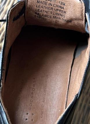 Кожаные туфли rockport genuine leather оригинальные черные4 фото